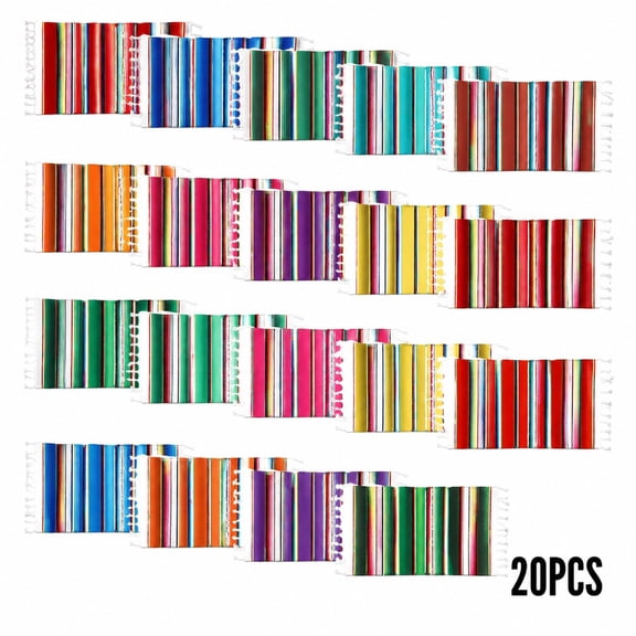 20 Pcs Mexican Serape Table Mats Set, Colorful Fiesta Placemat Set, Washable Polyester Dining Table Mats for Cinco De Mayo Party, Wedding, Fiesta Theme Home Kitchen Restaurant Decor