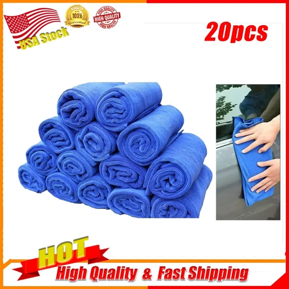 20 Pcs Microfiber Cleaning Cloth No-Scratch Rag Car Polishing Detailing Towel