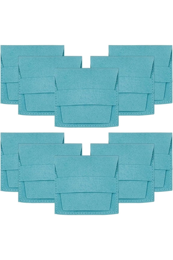 20 Pcs Microfiber Jewelry Pouch 2.72x2.56 Inch Cyan Pocket Cosmetic Bag Velvet Jewelry Flap Pouches Folding Envelope Bag for Earrings Bracelets Necklaces Packaging Colorful DIY