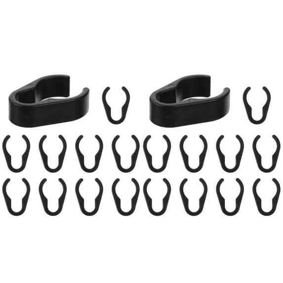 20 Pcs Microphone Clip Hanging Rod Accessories for Plastic Cable Clamp Pole Cord Holder Storage Organizer