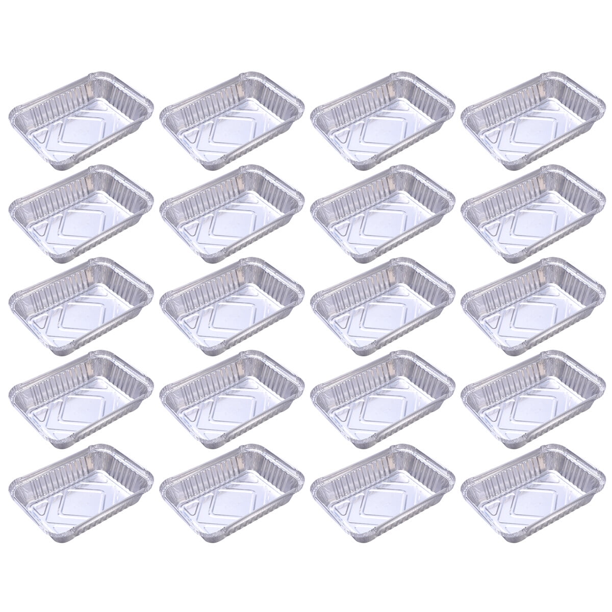20 Pcs Mini Bbq Grill Marinating Disposable Food Containers Aluminum