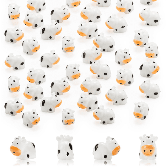 20 Pcs Mini Cow Figurines Resin Miniature Animals Fairy Garden Moss Landscape DIY Crafts