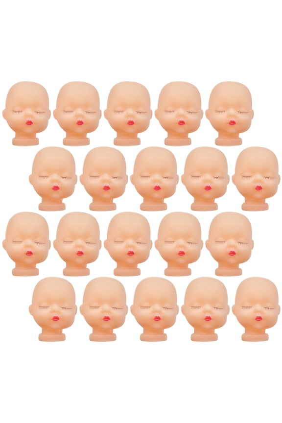 20 Pcs Mini Doll Heads DIY Small Lashes for Crafts Keychains Braiding Baby