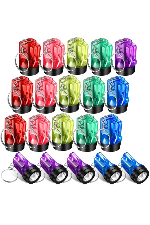20 Pcs Mini Flashlight Keychains Plastic Portable Handheld LED Key Chains for Birthday Party Favors(Assorted Colors)