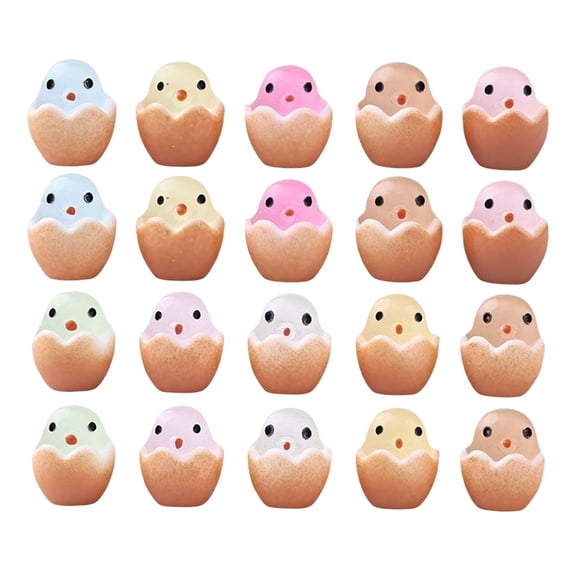 20 Pcs Mini Glow in The Dark Chick Figures, Ngxiha Easter Glow in Dark Chicks Figurines, Mini Chick Statues Mini Easter Figurines Mini Chicks Easter Chicks Decor Random Styles for Easter Decoration