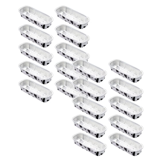 20 Pcs Mini Loaf Baking Pans Disposable Loaf Pans Aluminum Tin Foil Meal Prep Bakeware Foil Bread Pans Aluminum Loaf Pans for Baking, Disposable Bread Pans, 5.78x1.85x1.18 Inch, Cream