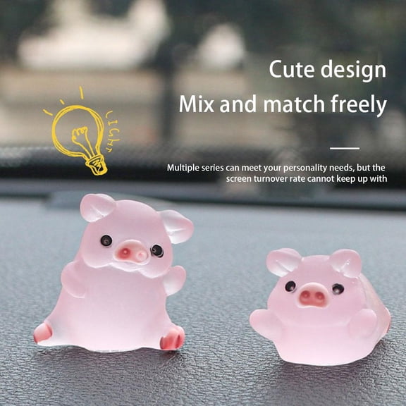 20 Pcs Mini Pig Car Dashboard Toys Dolls Figures Home Garden Decoration Cartoon Car Ornaments Gift