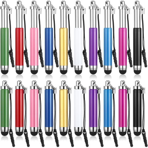 20 Pcs Mini Stylus Pen Capacitive Resistive Touchscreen Pens Retractable for All Smartphones, Mobile Phones, Tablets Universal Devices