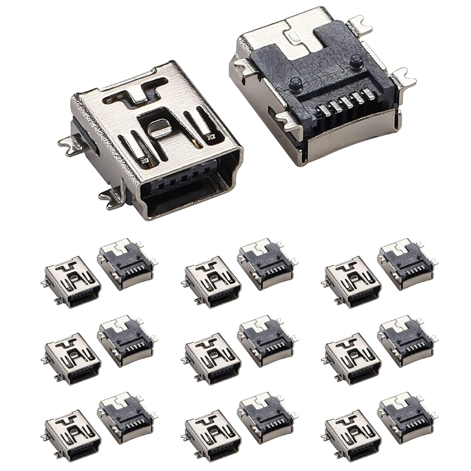 20 Pcs Mini USB Type B Female Port 5Pin 180 Degree DIP SMD SMT PCB
