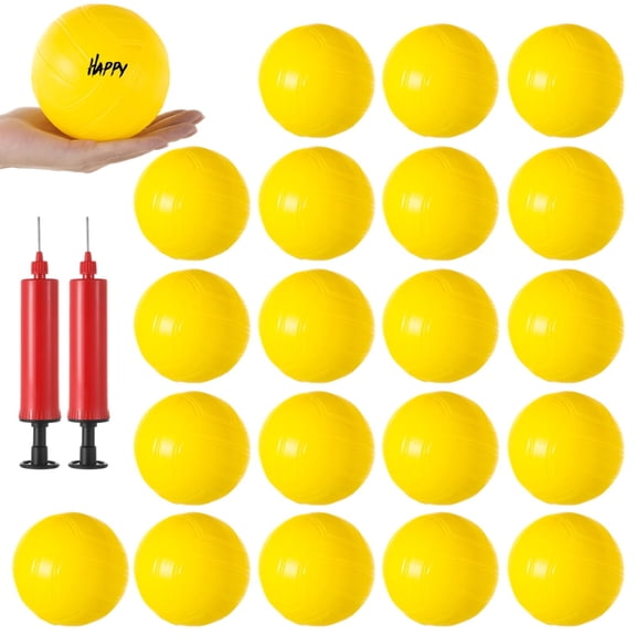 20 Pcs Mini Volleyball Balls, 4" Miniature Volleyballs with Pumps, Roundnet Game Balls, Game Replacement Balls, Water Pool Balls for Beach, Party College Awards