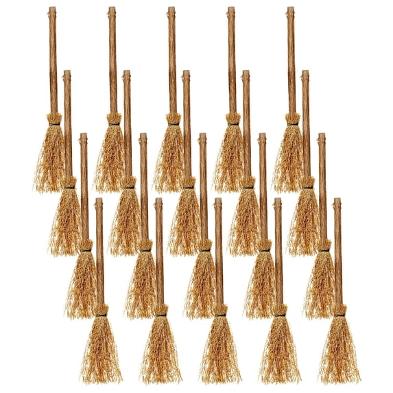 20 Pcs Mini Witches Broomstick Broom,Halloween Witches Craft Brush Decorations,Artificial Mini Broom ,Miniature Broom Props,Halloween Craft Decoration Witches Accessory for Costume Party