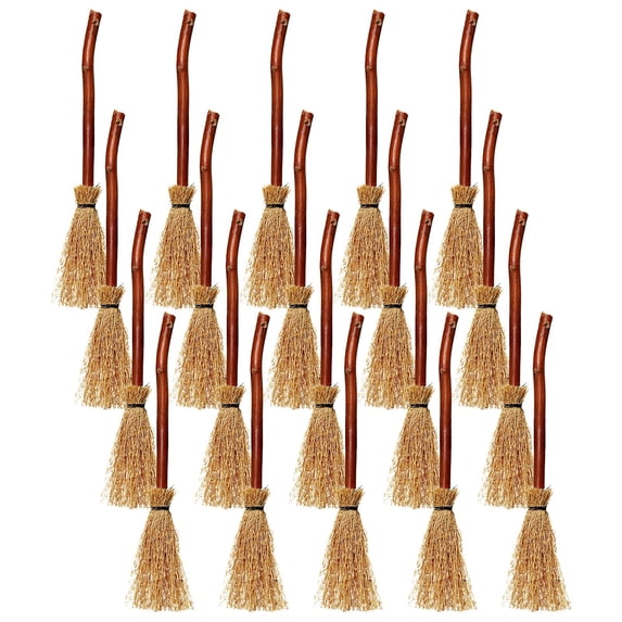 20 Pcs Mini Witches Broomstick Broom,Halloween Witches Craft Brush Decorations,Artificial Mini Broom ,Miniature Broom Props,Halloween Craft Decoration Witches Accessory for Costume Party
