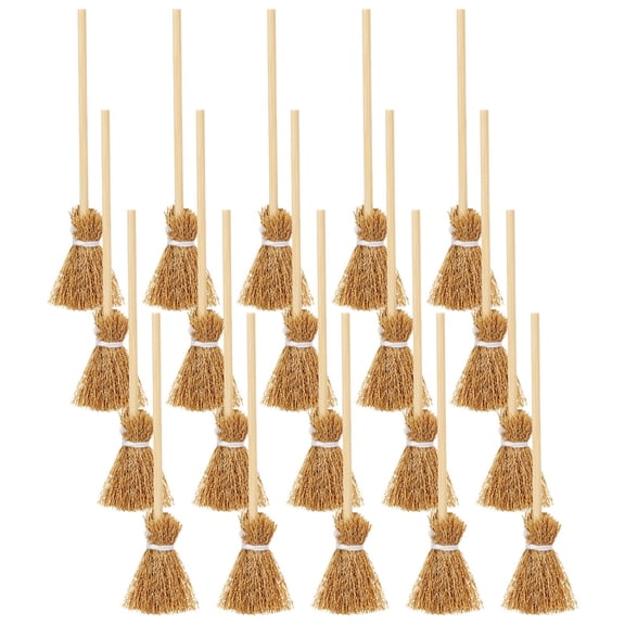 20 Pcs Mini Witches Broomstick Broom,Halloween Witches Craft Brush Decorations,Artificial Mini Broom ,Miniature Broom Props,Halloween Craft Decoration Witches Accessory for Costume Party