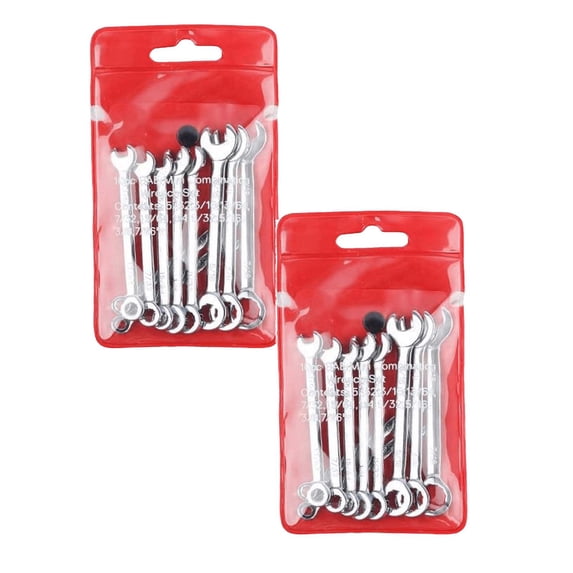 20 Pcs Mini Wrenches Set, Thin Metric SAE Combination Wrenches Set Box and OpenEnd Wrenches for Car Bike Furniture Repairs, 4-11mm and 5/32"-7/16"