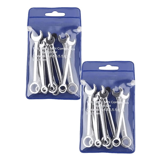 20 Pcs Mini Wrenches Set, Thin Metric SAE Combination Wrenches Set Box and OpenEnd Wrenches for Car Bike Furniture Repairs, 4-11mm and 5/32"-7/16"
