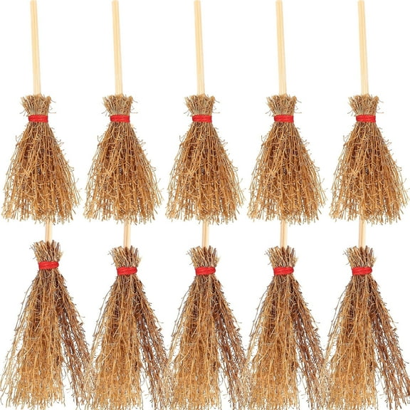MERRYHAPY Miniature Brooms Set of 20 Tiny Dollhouse Broomsticks, Props, Decorations, Mini Brooms for Crafts and Models