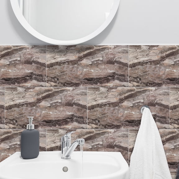 20 Pcs Self-Adhesive Marble Tile Decals, 30x60cm Modern Wall Panels for Shower and Bathroom Decor
