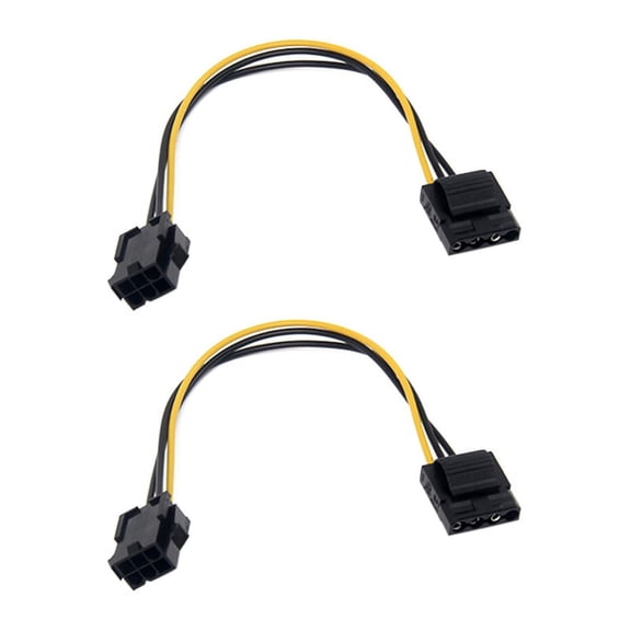 20 Pcs Molex to PCI-E Power Adapter IDE 4Pin 4 Pin Female to 6 Pin Female 6Pin Graphics Video Card Converter Cable,20 x 6pin Female to 4Pin Female Power Converter Adapter Cable,Yellow & Black