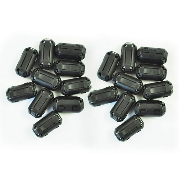 20 Pcs Movable 7mm Inner Diameter Black Ferrite Core Ring Cable Clip