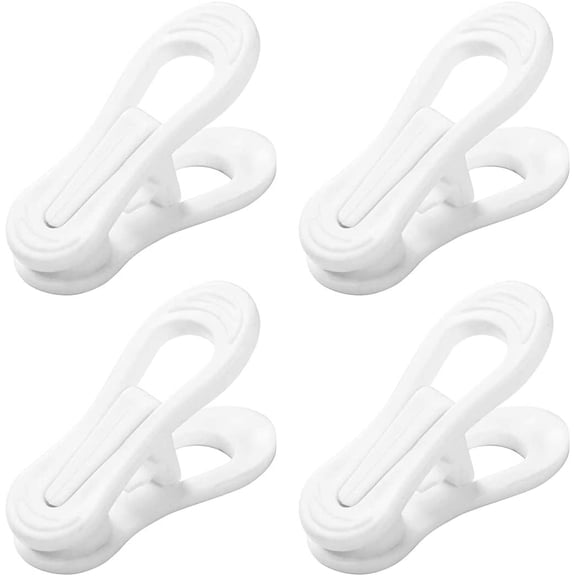 20 Pcs Multi-Purpose Clips for Hangers, White Clothes Hanger Clips, Standard Plastic Hanger(White)