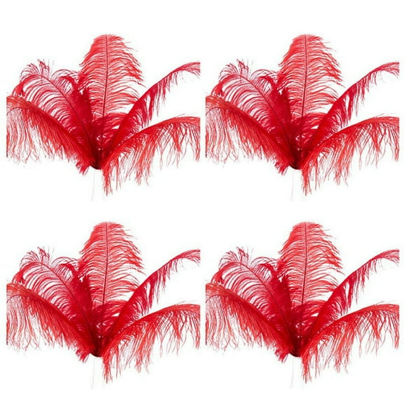 20 Pcs Natural Ostrich Feathers Wedding Decoration Red 20-25cm