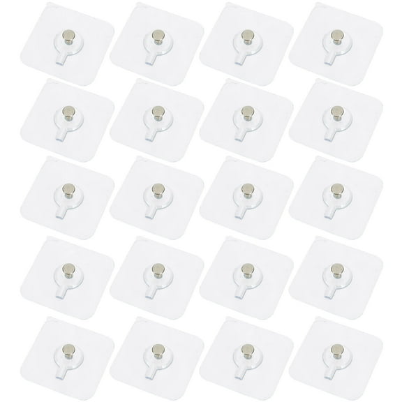 UEETEK Adhesive Screw Hooks for Home Use Strong Loadbearing Plastic and Iron 20 Pieces 0.5 Inch
