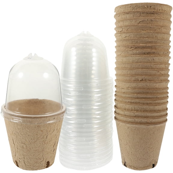 MEIBUTYUP Round Pots 20pcs Biodegradable Planting Containers for Gardeners and Flower