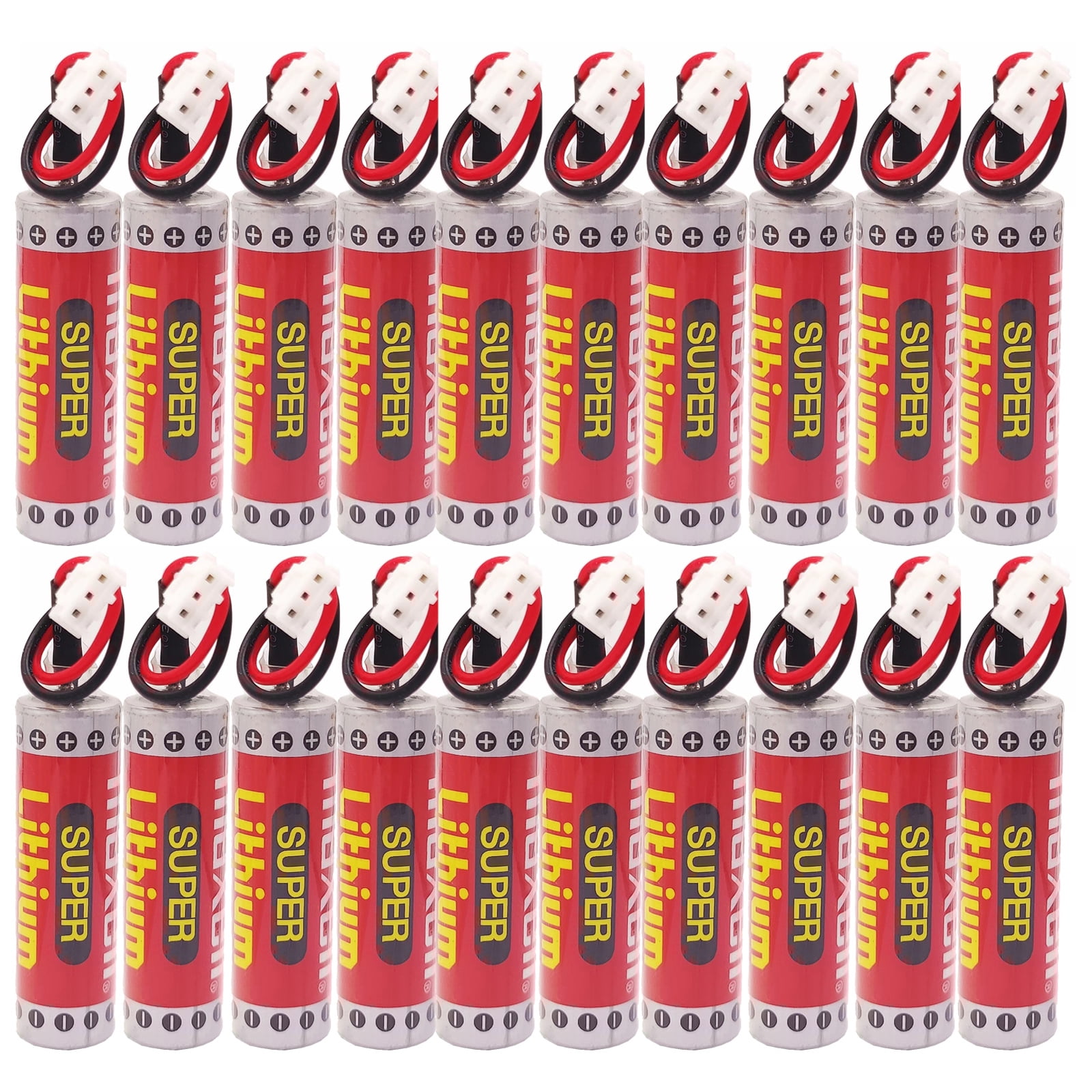 20 Pcs Original Battery for MAXELL ER6C AA 3.6V 1800mAh AA PLC Battery for FX F2-40BL with Plug