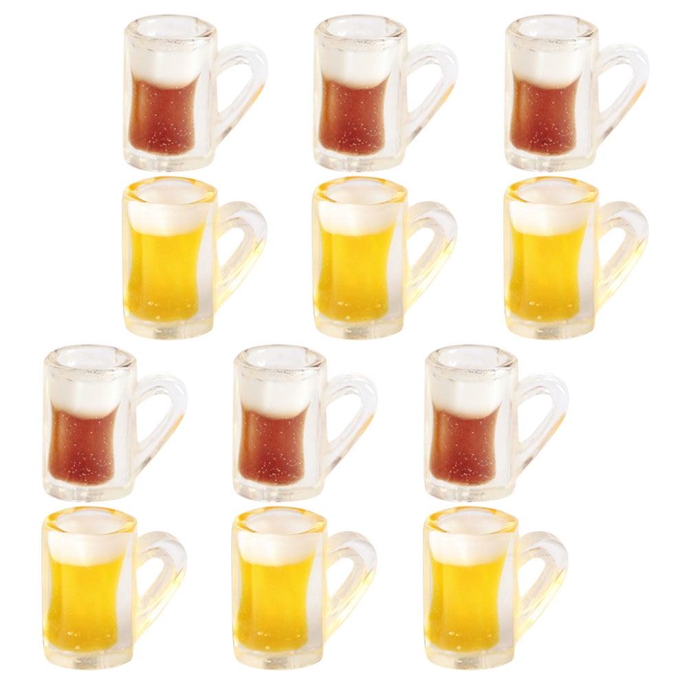 20 Pcs Ornament Decor Yellow Color Adorable Mini Beer Mugs Beer Cup