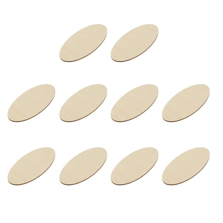 20 Pcs Oval Wood Trim Timber DIY Craft Slice Craft Oval Shaped Discs Wooden Ornaments Child Office