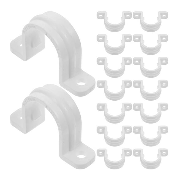 20 Pcs PVC Line Pipe Clamps Conduit Fitting White