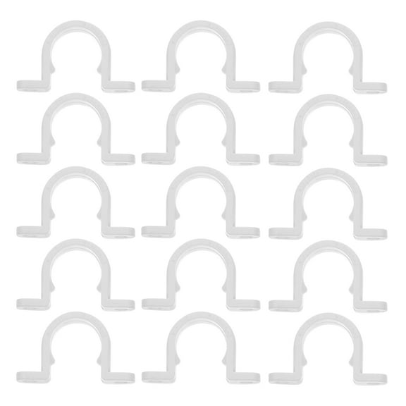 20 Pcs PVC Line Pipe U-tube Strap Clamps Plastic Brackets for Mounting Wire Clips