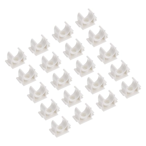 20Pcs U-type Tube Pipe Fitting Clamps Clips Connectors Inner 16mm White Splicable Snap Connection for Hose Electrical Conduit Home Furnishing