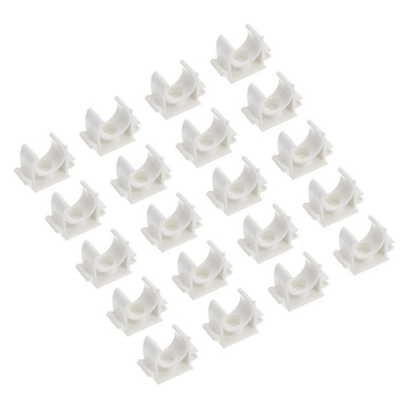 20Pcs U-type Tube Pipe Fitting Clamps Clips Connectors Inner 20mm White Splicable Snap Connection for Hose Electrical Conduit Home Furnishing