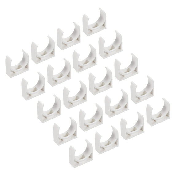 20Pcs U-type Tube Pipe Fitting Clamps Clips Connectors Inner 25mm White Snap Connection for Hose Electrical Conduit Home Furnishing