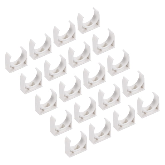 20Pcs U-type Tube Pipe Fitting Clamps Clips Connectors Inner 25mm White Snap Connection for Hose Electrical Conduit Home Furnishing