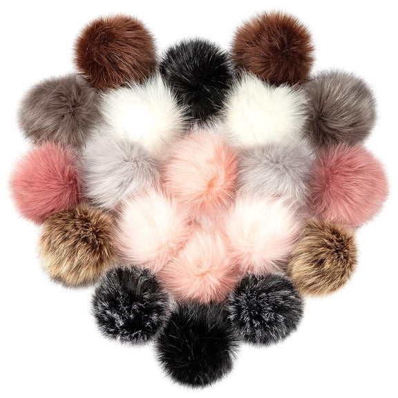 20 Pcs/Pack Soft Faux Fox Fur Pompoms Balls DIY Handmade Crafts Supplies 10cm