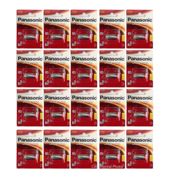20 Pcs Panasonic CR-123AL/1BP CR123 123A 3V Lithium Photo Batteries