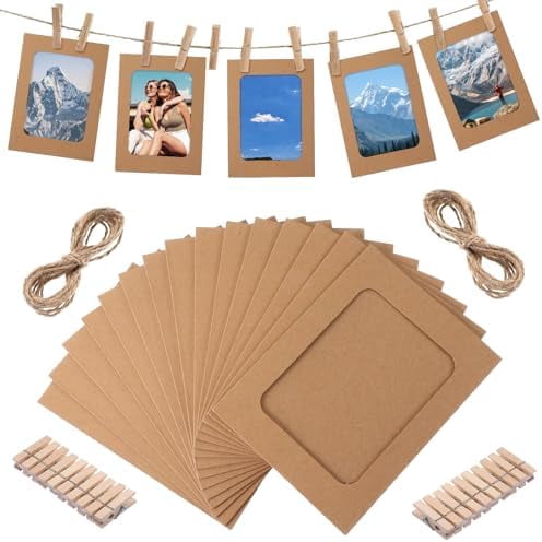 20 Pcs Paper Photo Frames, 4x6 Inch Cardboard Picture Frames with Clip ...