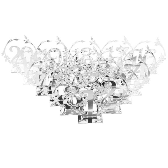 Raindrops Acrylic Table Numbers Set of 20 - Lightweight Elegant Wedding Reception Decor for Parties and Events