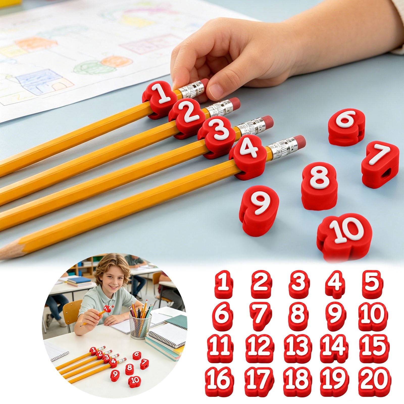 20 Pcs Pencil Toppers Reusable Classroom Pencil Labels For Pencil ...