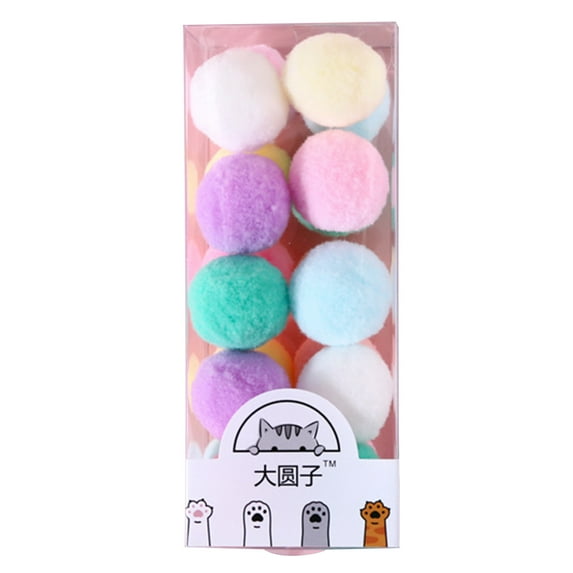 20x Small Pompoms for Cats to for Play Colorful Craft and Art Supplies 3cm Soft Balls for Cats Lightweight