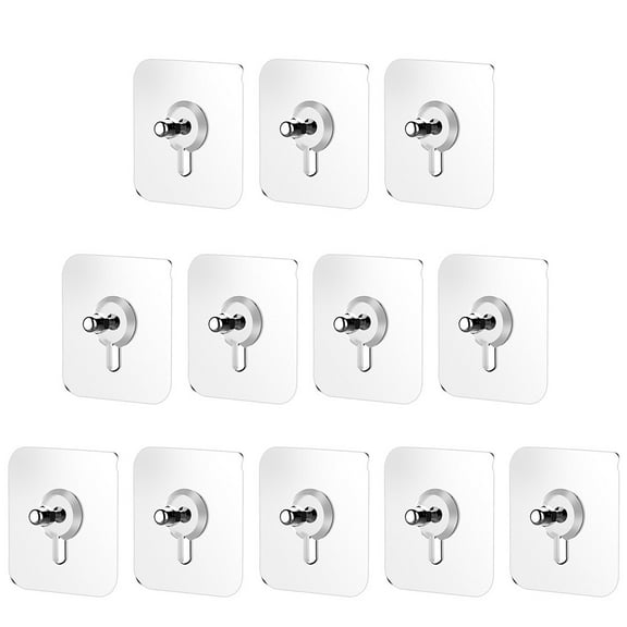 WRISTBIQUE 20Pcs Transparent Adhesive Wall Hook Seamless Screw Hanger No Drilling for Home