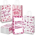 thumbnail image 2 of 24-Pack Pink Cowgirl Party Favor Bags - Clear PVC Gift Bags With Handles, Western Theme (8x8x3 Inches) 2 of 4