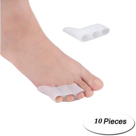 20 Pcs Pinky Toe Straightener with 3 Loops for Overlapping Toes Triple Gel Toe Separators Curled Pinkie Toe Bunion Shield per Pack