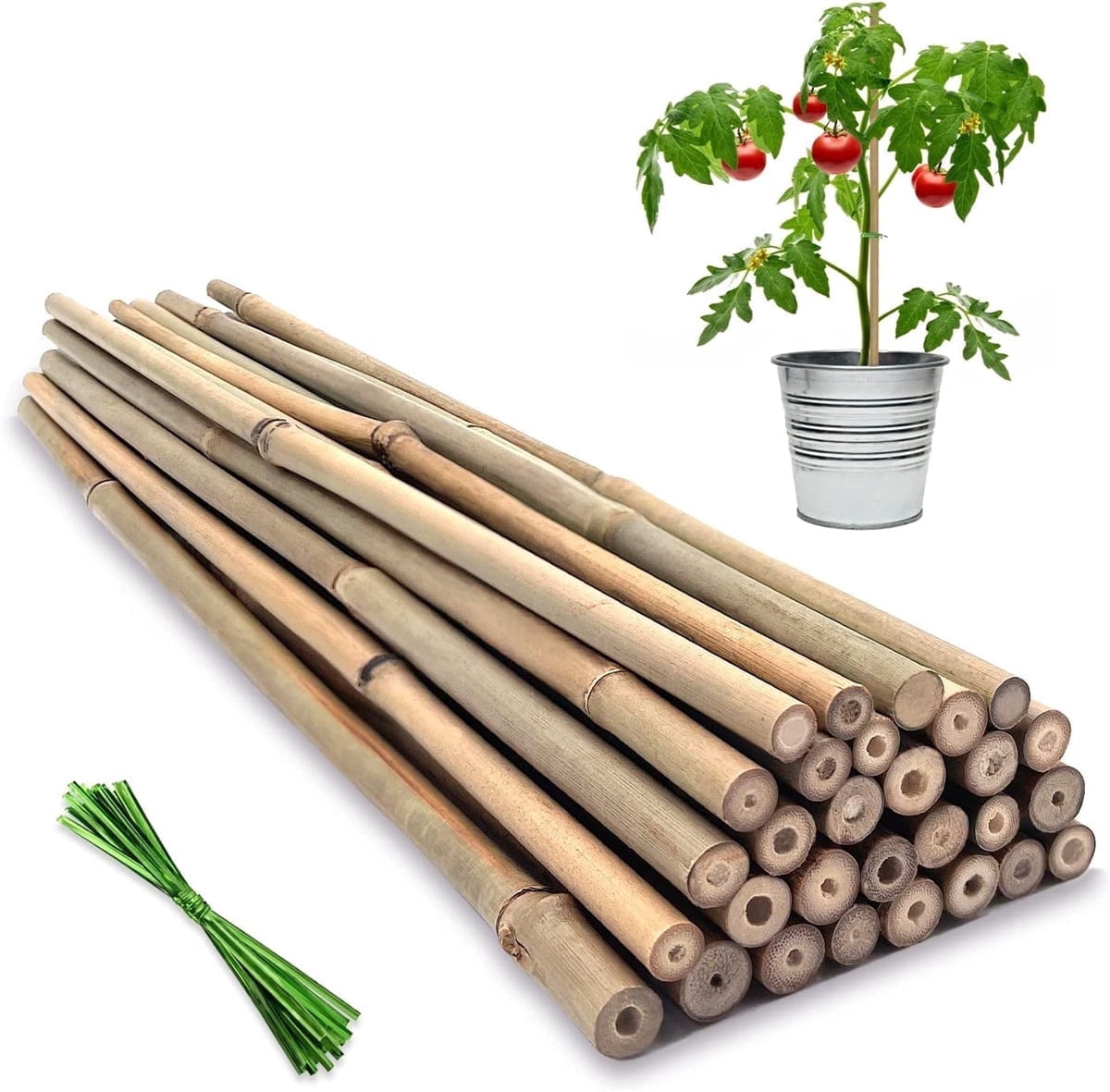 Trees Structures Stick Artrylin 20 Pcs Plant Stakes,Bamboo Garden Stakes for Plants,Natural ...