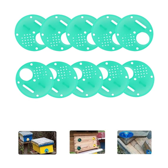 20 Pcs Plastic Beehive Entrance Gates Round Ventilation Discs for Beekeeping Airflow Management Tool Professional Hive Door Accessories(Green)
