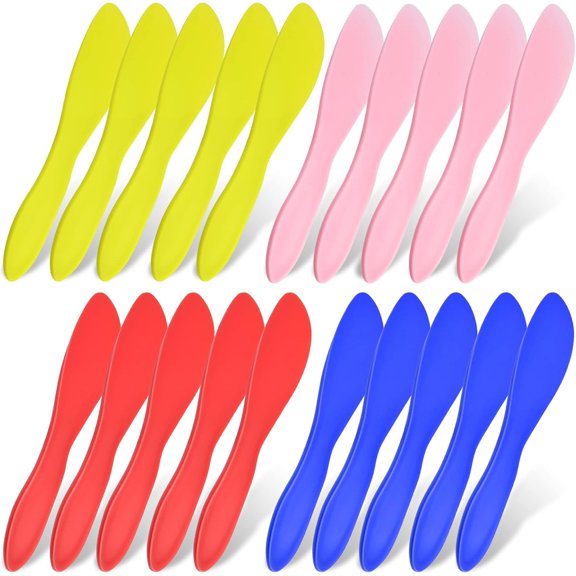 20 Pcs Plastic Butter Spreader, 7 Inch Multi Purpose Knife Spreader Tools for Kids, Versatile Kitchen Frosting Knives Sets for Cheese Butter Cream Jam Sandwich