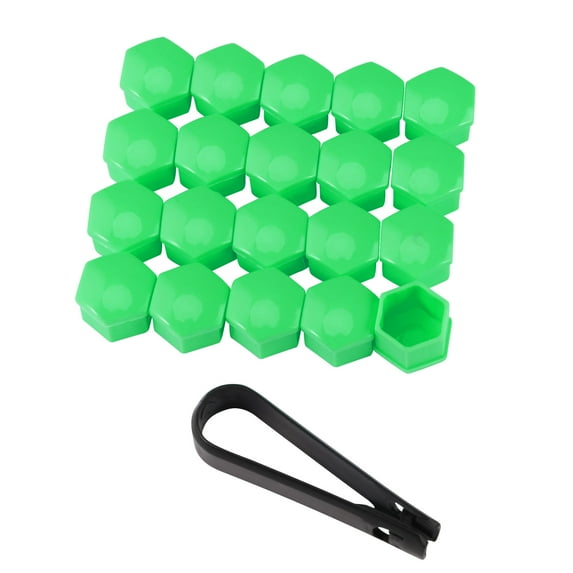 20 Pcs Plastic Car Wheel Nut Lug Covers, 17mm Inner Hex Width Car Wheel Bolt Dust Cap with Removal Clip