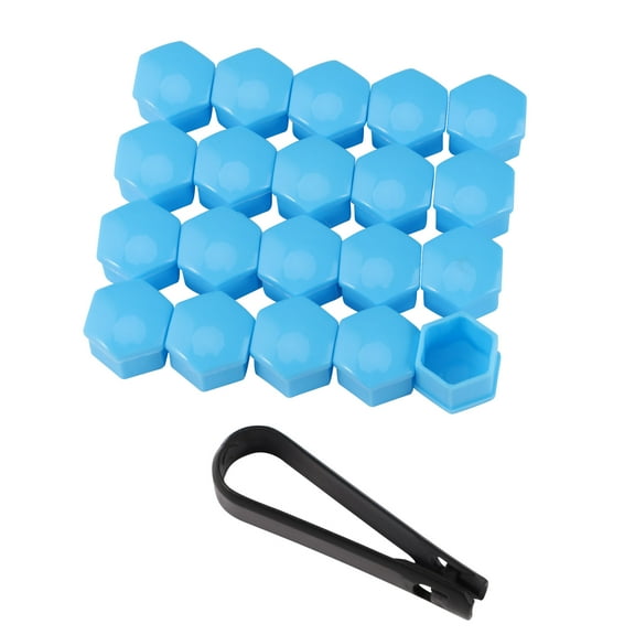 20 Pcs Plastic Car Wheel Nut Lug Covers, 17mm Inner Hex Width Car Wheel Bolt Dust Cap with Removal Clip